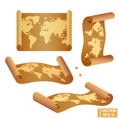 Scroll with a world map.