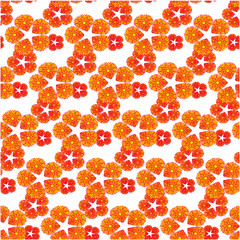 Seamless pattern with a small of red and yellow flowers