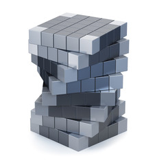 Background metal cubes. 3d render illustrations.