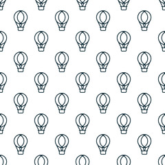 Hot air balloon seamless pattern. Cute seamless background. Pattern of blue hot air balloon isolated on white background