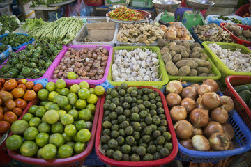 LAO PHONSAVAN TOWN MARKET FEGETABLE