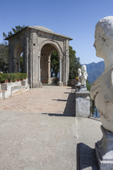 Obraz premium View with statues from the city of Ravello, Amalfi Coast, Italy, Europe
