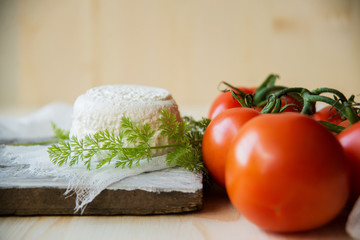 rustic fresh cheese and tomatoes