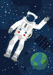 astronaut with Earth