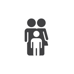 Family icon vector, filled flat sign, solid pictogram isolated on white. Symbol, logo illustration. Pixel perfect