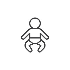 Baby line icon, outline vector sign, linear style pictogram isolated on white. Symbol, logo illustration. Editable stroke. Pixel perfect