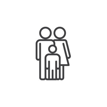 Family line icon, outline vector sign, linear style pictogram isolated on white. Symbol, logo illustration. Editable stroke. Pixel perfect