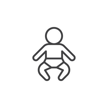 Baby line icon, outline vector sign, linear style pictogram isolated on white. Symbol, logo illustration. Editable stroke. Pixel perfect
