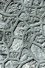 Wall with blue circular drawings