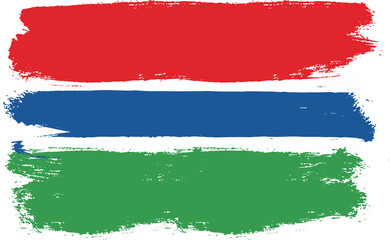 Gambia Flag Vector Hand Painted with Rounded Brush