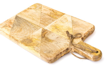 Kitchen wooden cutting board isolated on white background