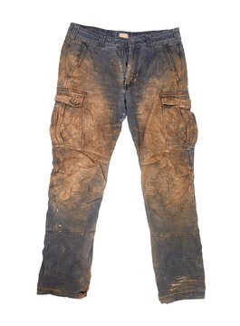 Trousers with mud