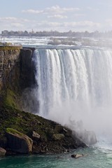 Beautiful photo with amazing powerful Niagara waterfall
