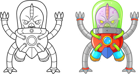 Cartoon alien creature from deep space