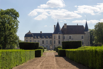 Fototapeta na wymiar Luxurious French Chateau with manicured garden taken in the Champagne Region of France