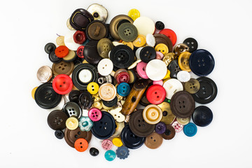 Multicolored buttons for clothes
