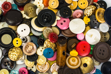 Multicolored buttons for clothes