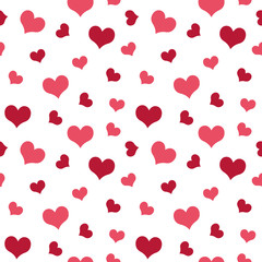 red hearts Valentine's Day pattern seamless vector