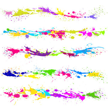 Colour paint blot, splashes, drops for creativity