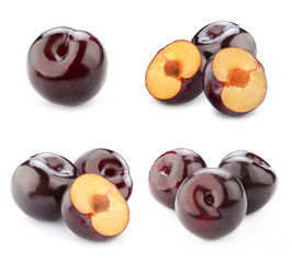 Plum collection isolated