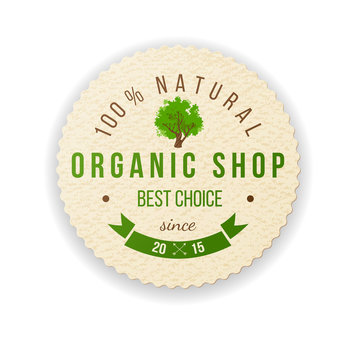 Organic shop paper label