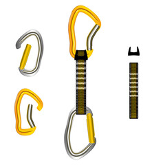 Climbing equipment vector set.