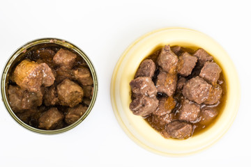 Canned meat for animal food