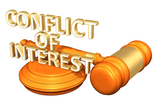 Conflict Of Interest Legal Gavel Concept 3D Illustration
