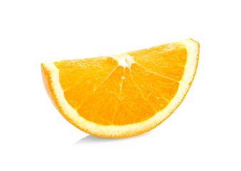 Slice of tasty orange isolated on white