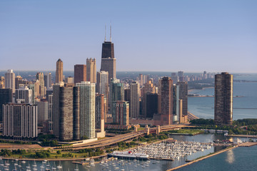 Obraz premium Lakeshore Drive Curve Chicago Aerial