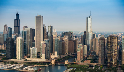 Naklejka premium Rzeka East Chicago Aerial