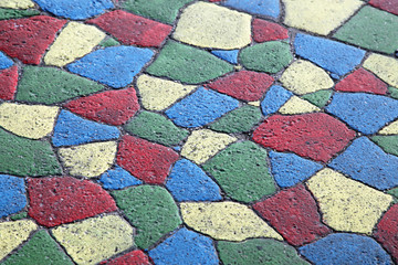 Colorful stone tile floor texture