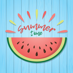 Summer background with watermelon. Vector.