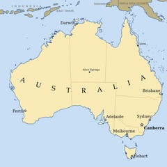 Australia map - vector illustration