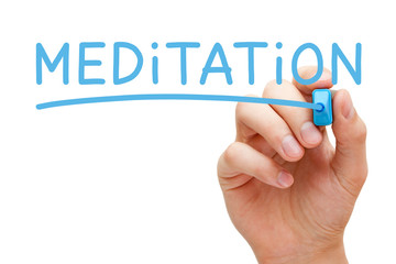 Meditation Handwritten With Blue Marker