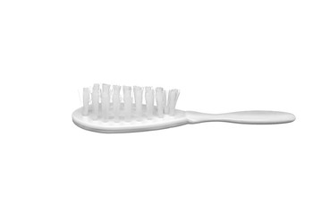 White comb - brush with soft bristles, insulated