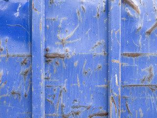 Blue Dirty Scratched Container Close-up, Background