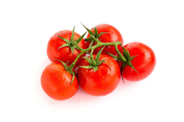 Tomatoes on white background