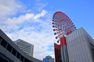 HEP FIVE Ferris Wheel on shopping mall and entertainment center in osaka, japan