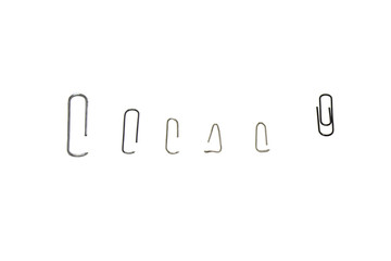 Metal paper clips, isolated