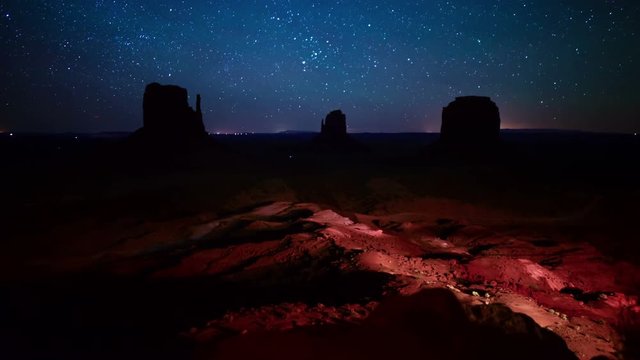 Monument Valley Milky Way Galaxy Dolly 01 Time Lapse