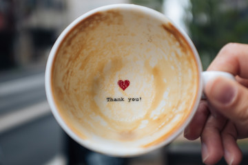 Nice message in a cup of coffee