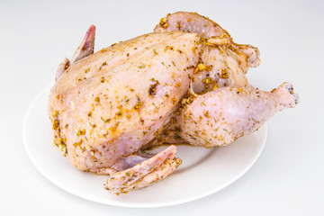Chicken in mustard-garlic sauce for baking in the oven