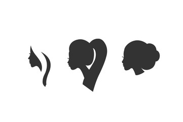 Beautiful woman profile silhouette. Logo