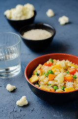 Cauliflower green peas rice