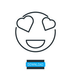 In love emoji icon, vector