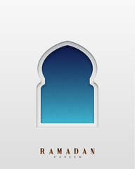 Fototapeta premium Arabic window design. Ramadan Kareem greeting card.