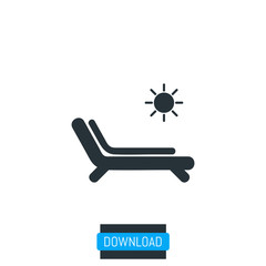Deck chairs and sun icon, vector