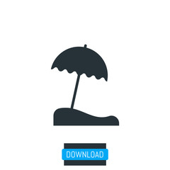 Beach umbrella icon, vector