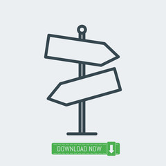 Street sign icon, vector